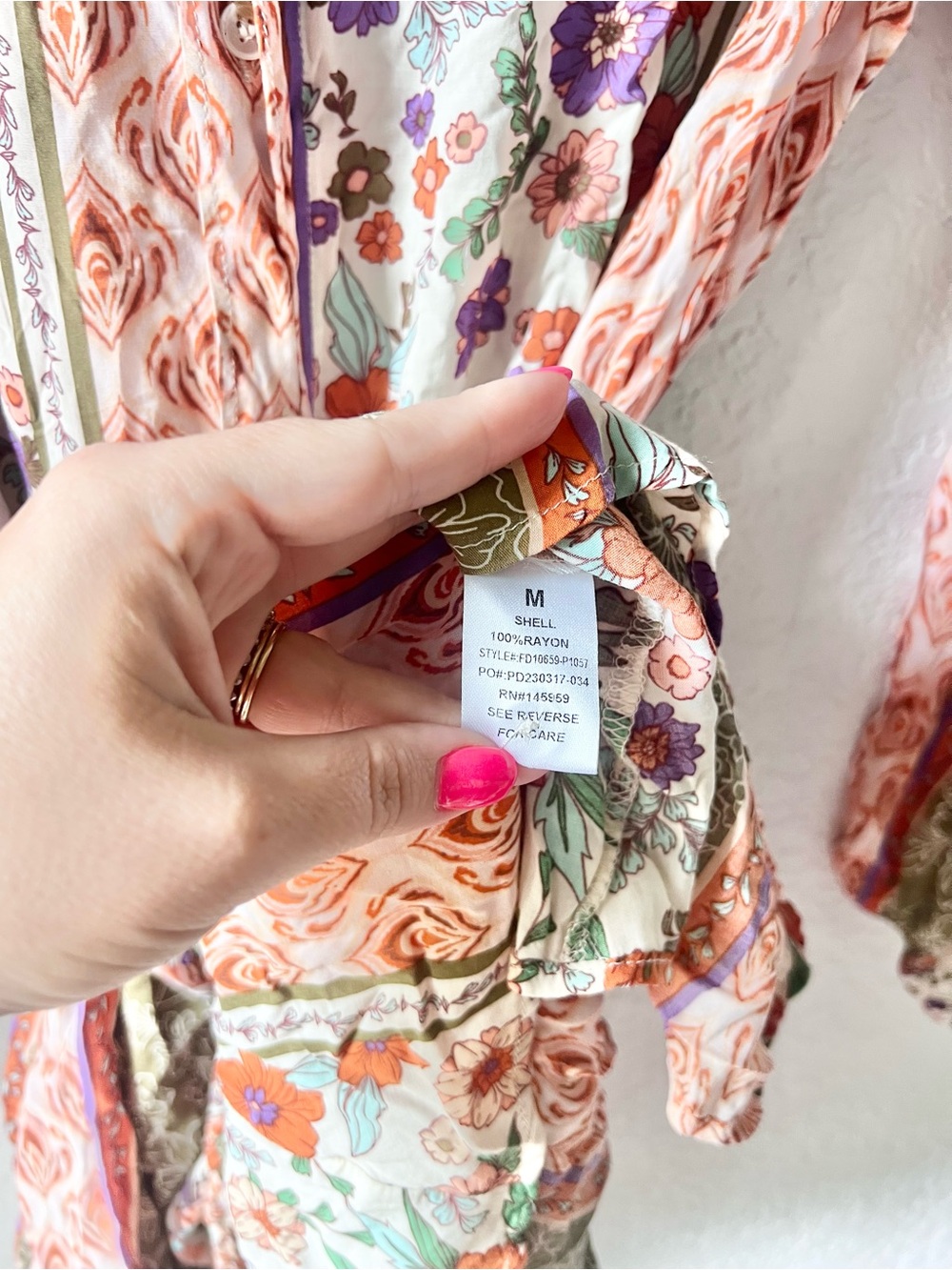 Dress Forum LA Patchwork Floral Tie Waist Dress Sz M - Picture 5 of 6